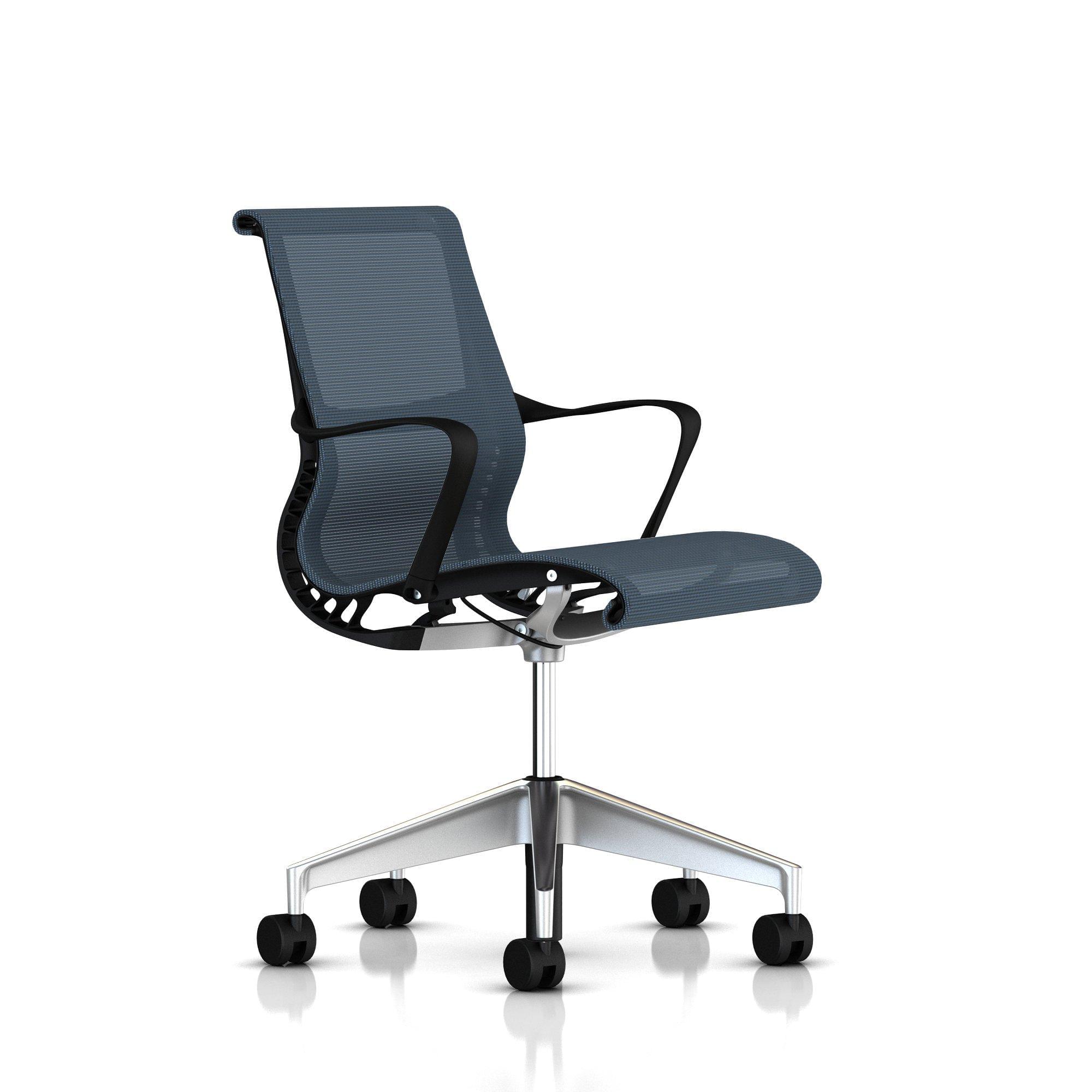 Setu Chair Graphite Frame Berry Blue Lyris Fabric