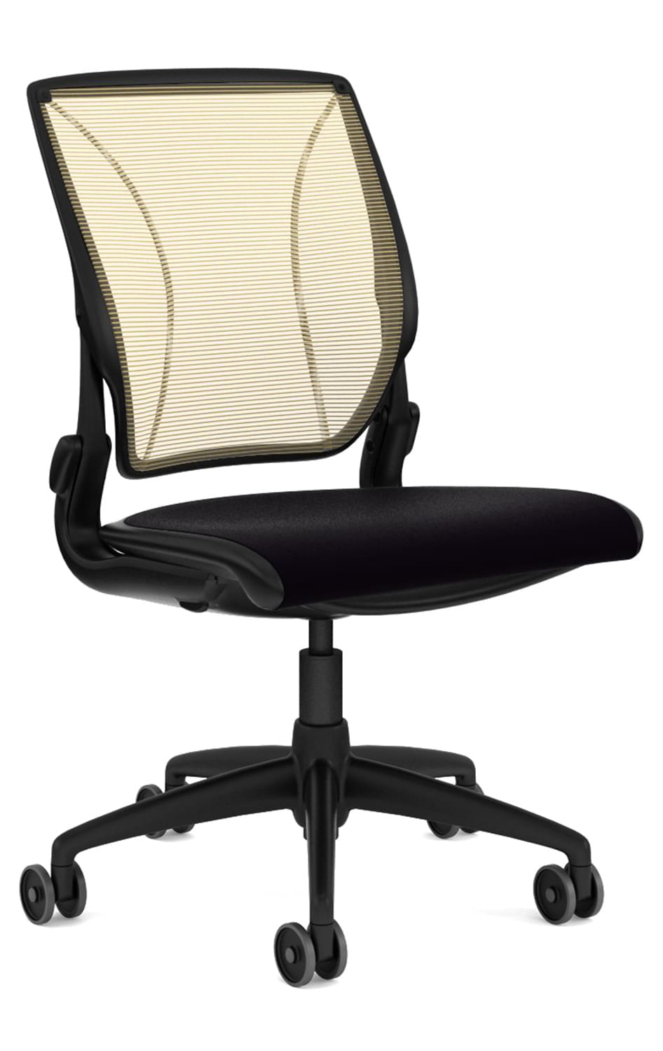 Humanscale World Chair Armless Black Frame Cadmium Mesh