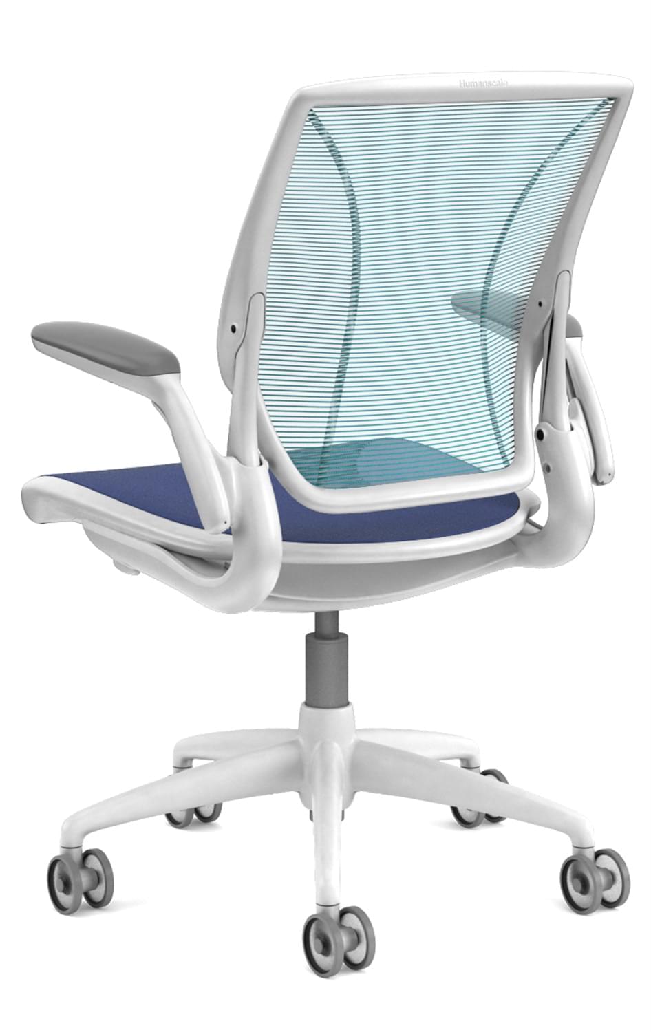 Humanscale World Chair White Frame Cyan Mesh