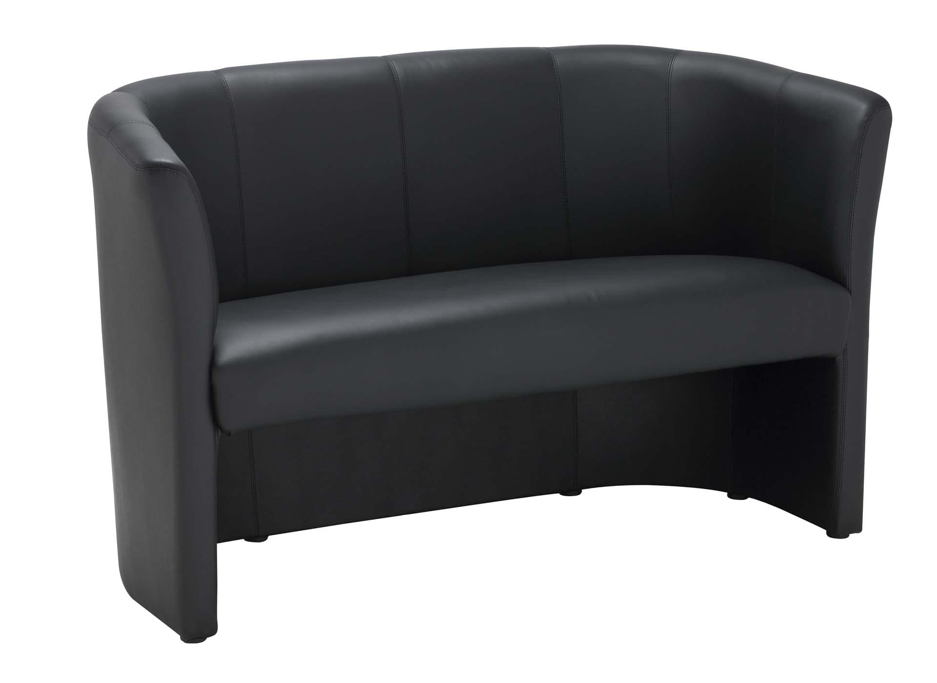 Nero Two Seater Black Reception Sofa