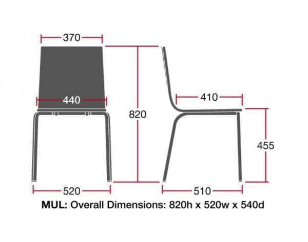 correct dimensions for mul chair