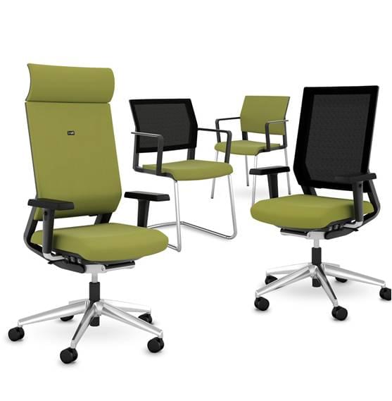 mixture of olive green office furniture