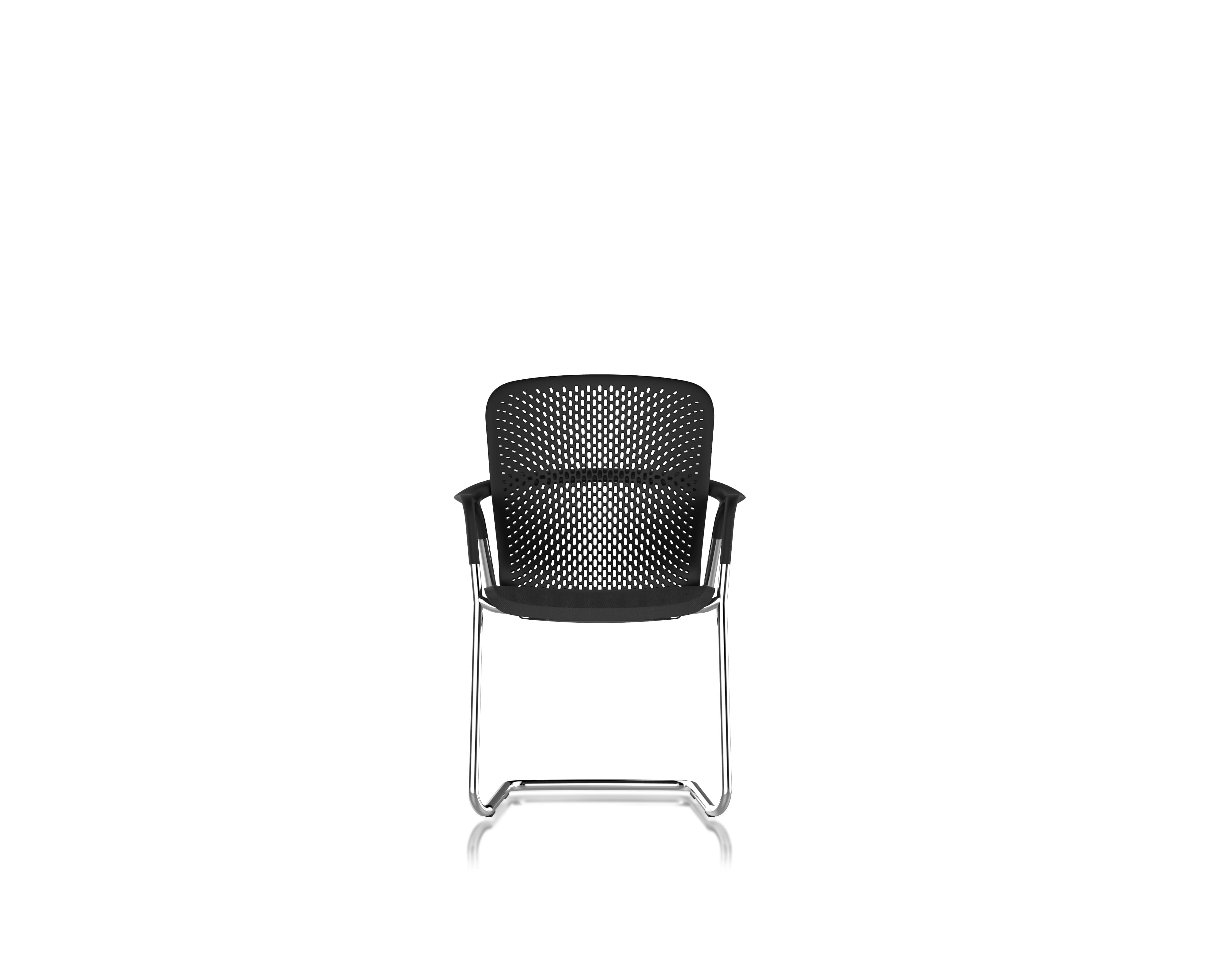 Herman Miller Keyn Cantilever Chair Black Shell, Chrome Leg Frame