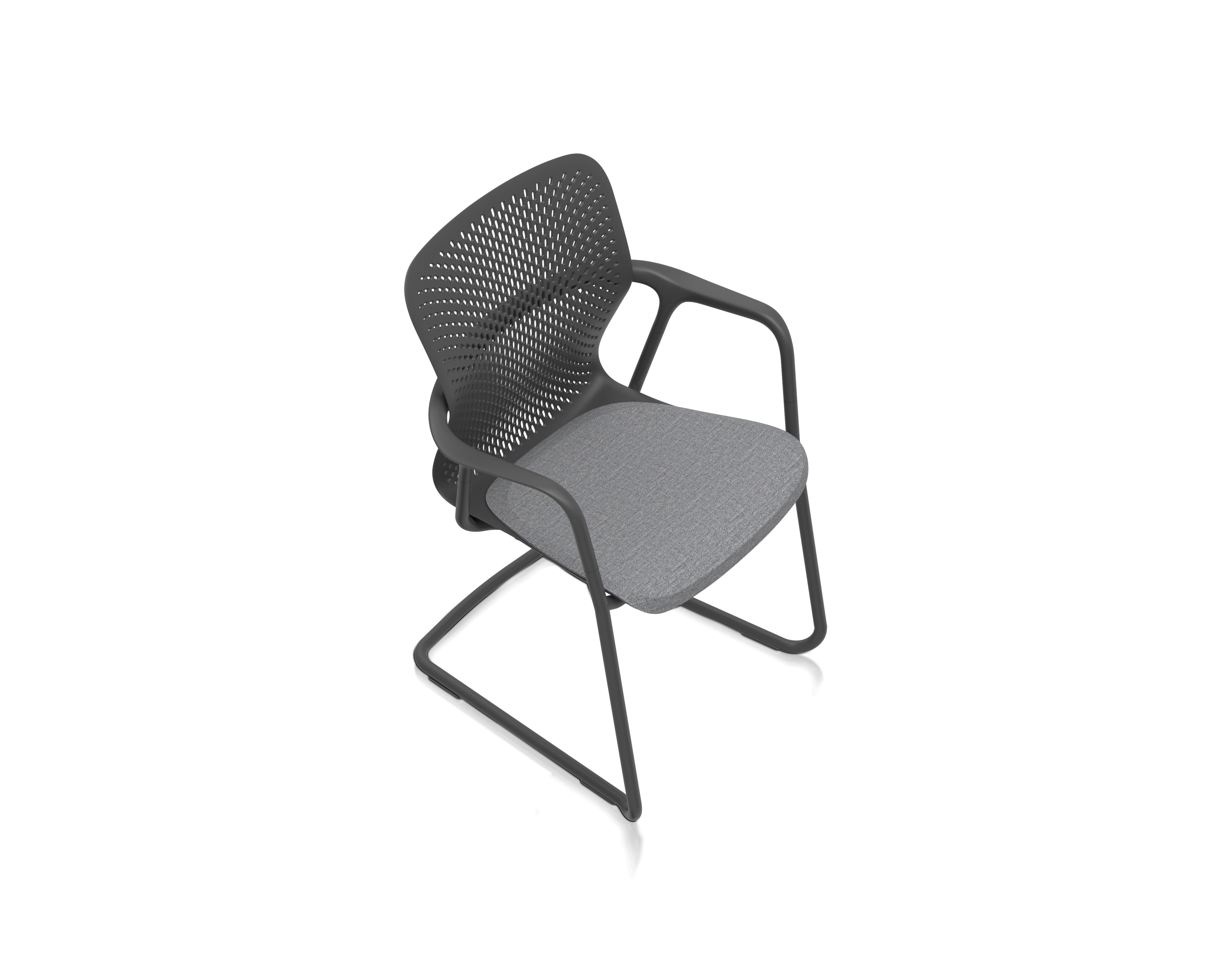 Herman Miller Keyn Cantilever Chair Graphite Shell, Graphite Leg Frame