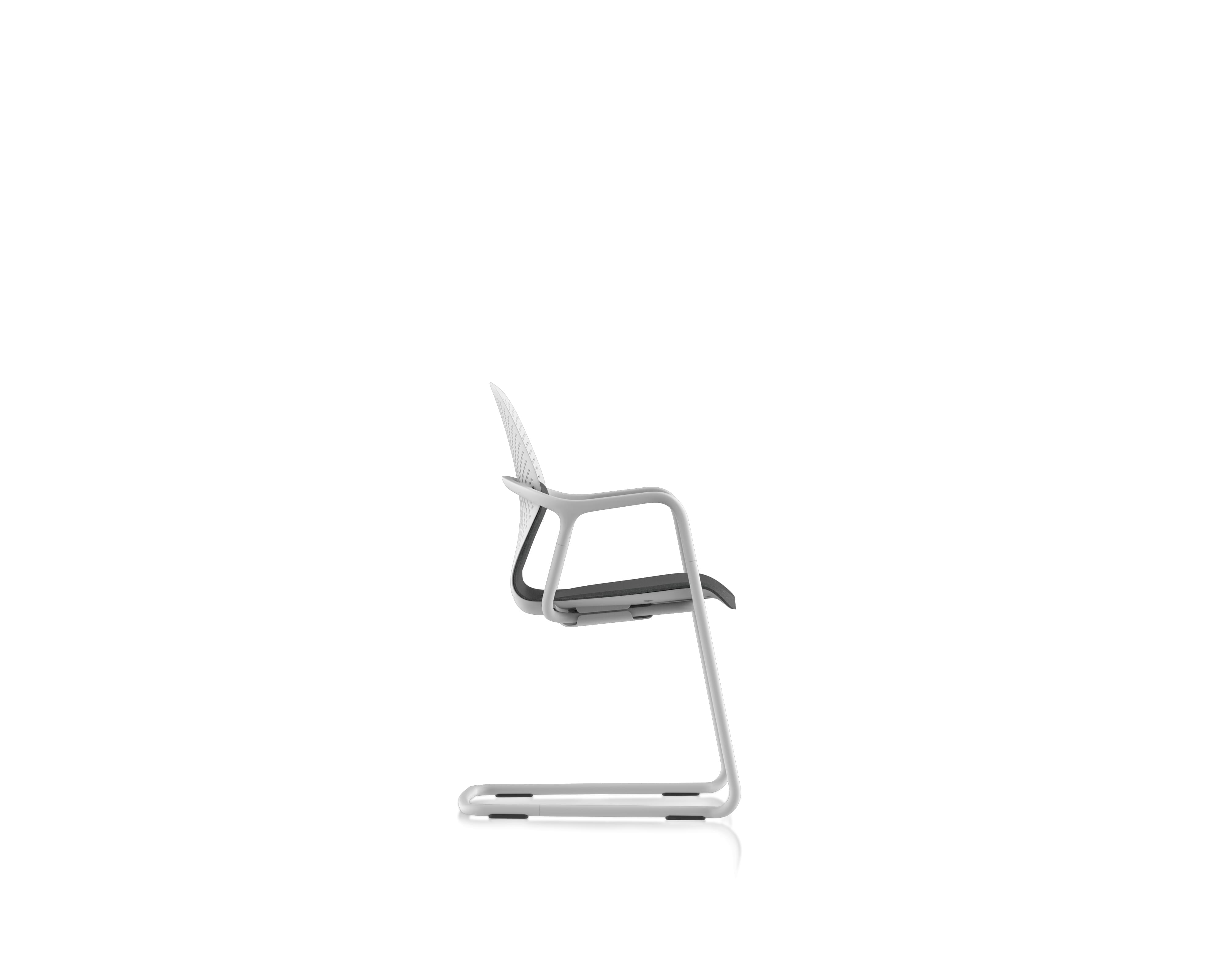 Herman Miller Keyn Cantilever Chair White Shell, White Leg Frame