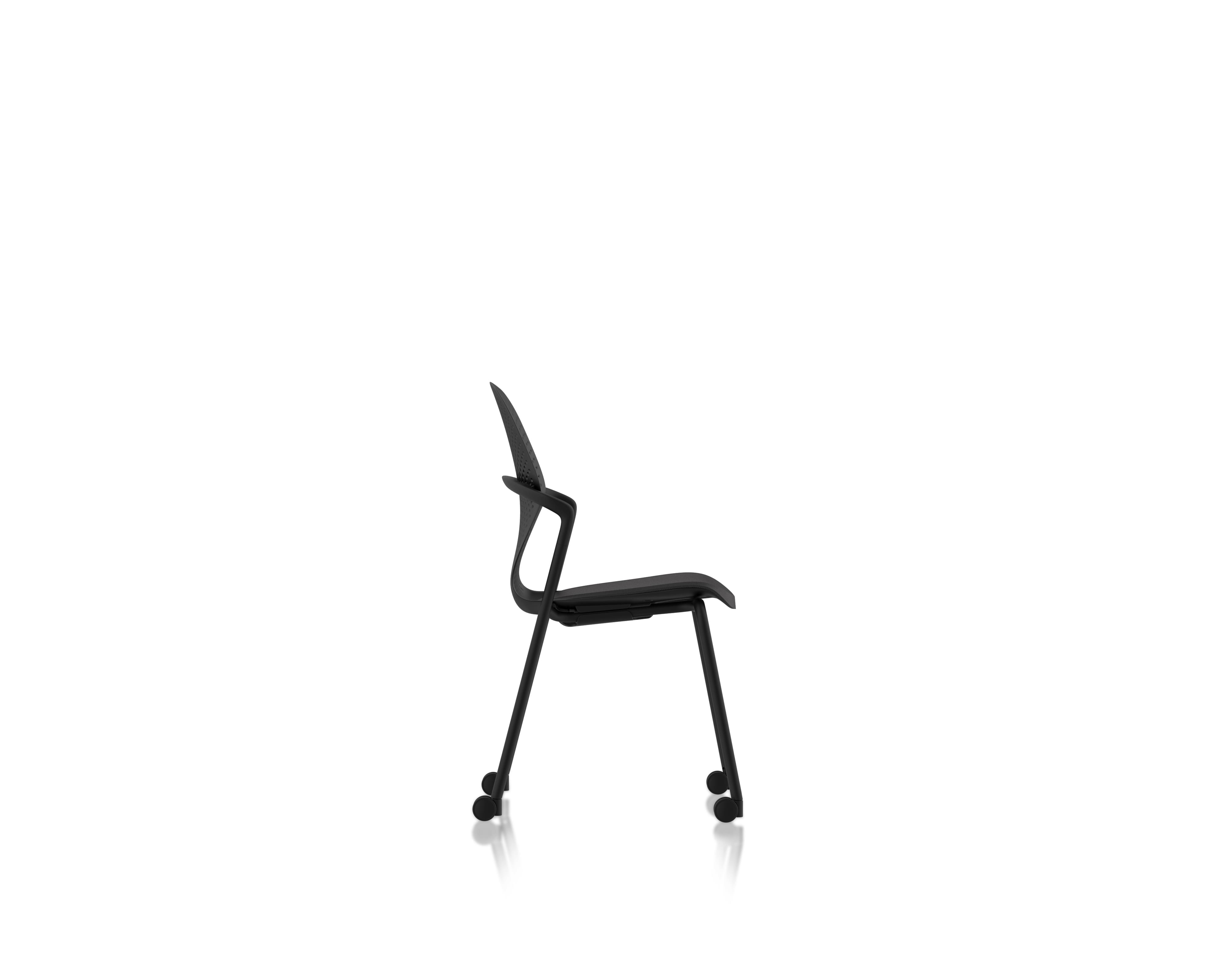 Herman Miller Keyn Chair Graphite Frame Graphite Shell with Castors No Arms