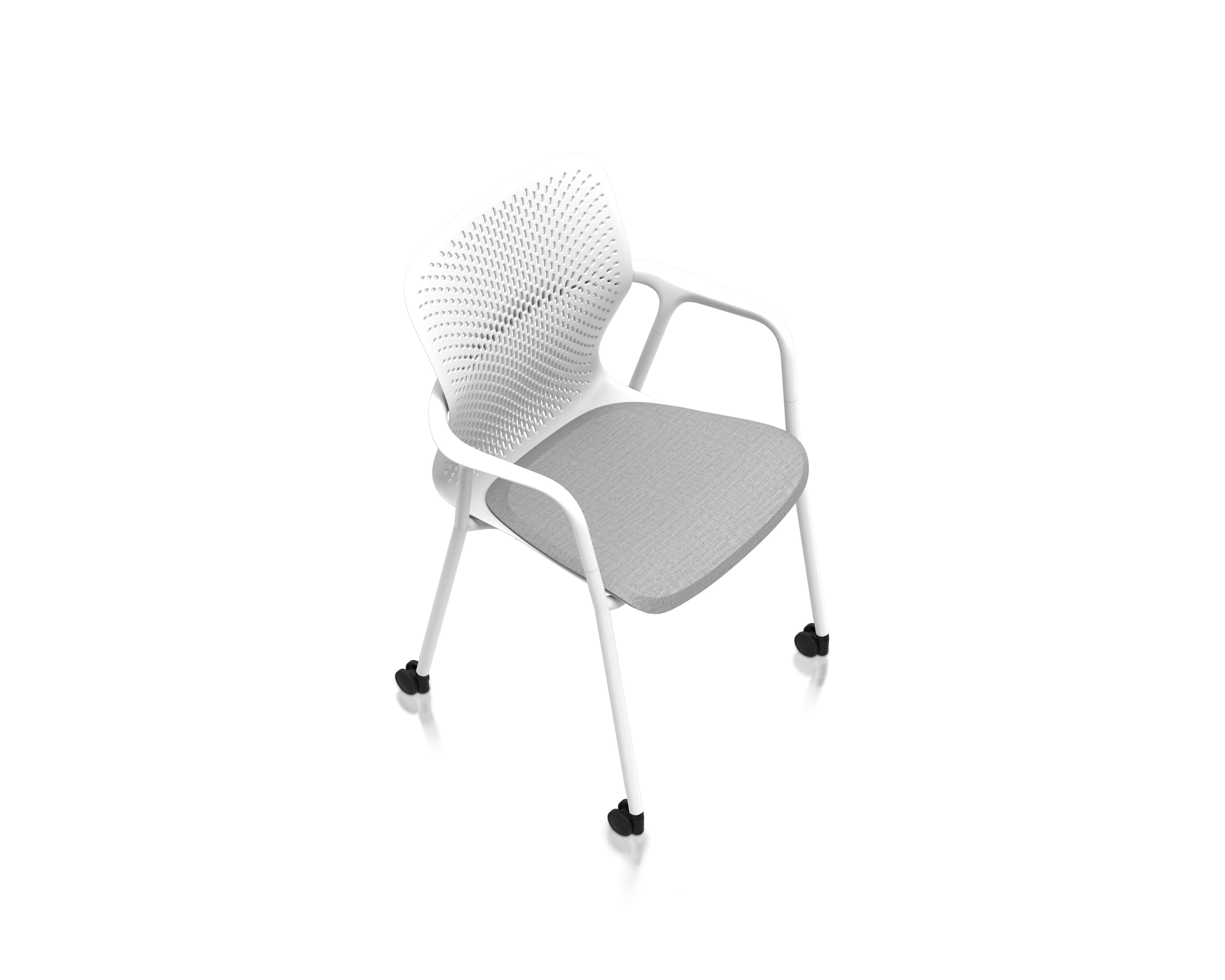 Herman Miller Keyn Chair White Frame White Shell Castors