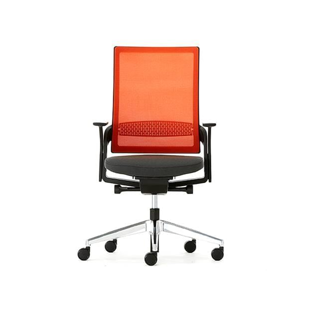 Senator Ecoflex Chair Burnt Orange Mesh Polished Aluminium Base