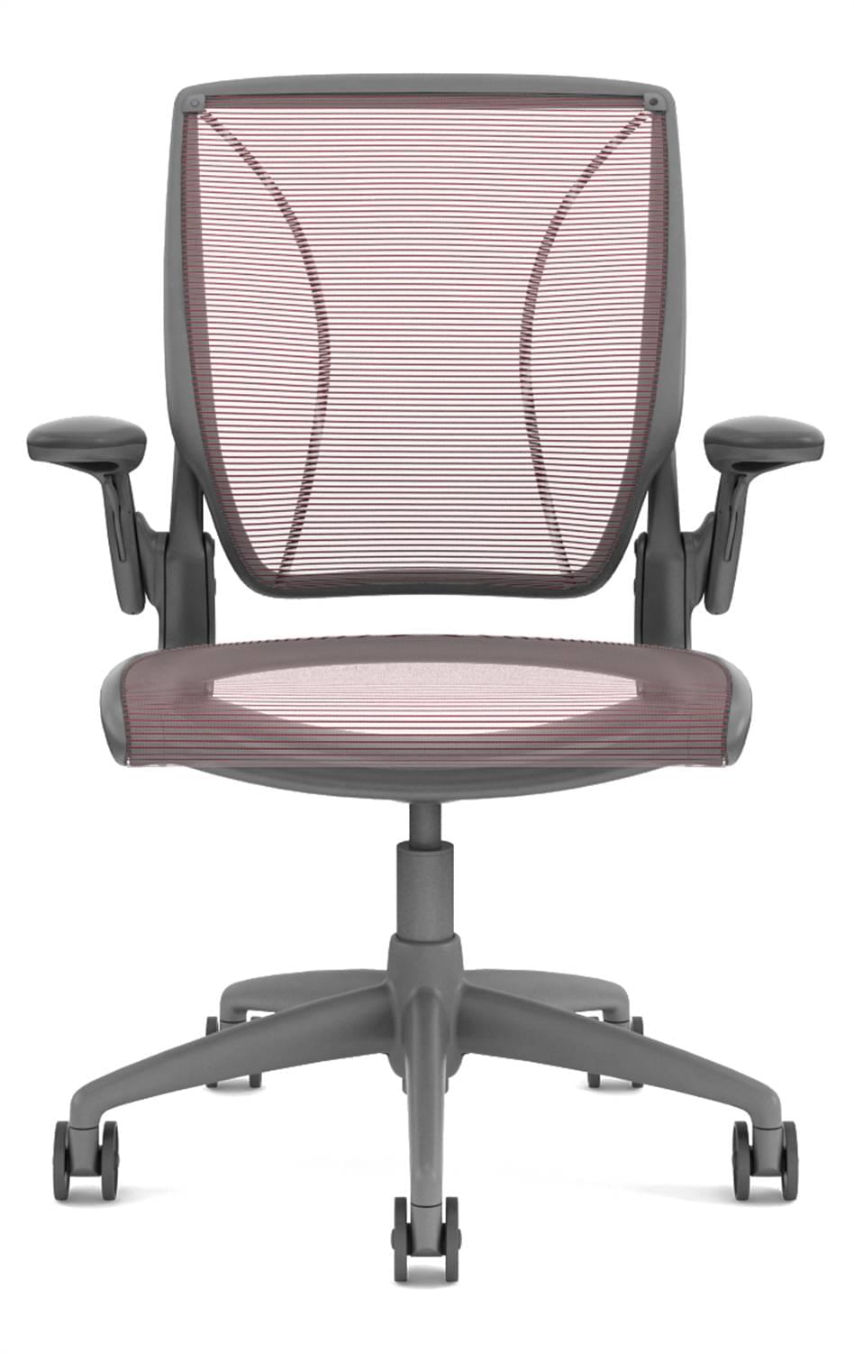 Humanscale Diffrient World Chair Grey Crimson front