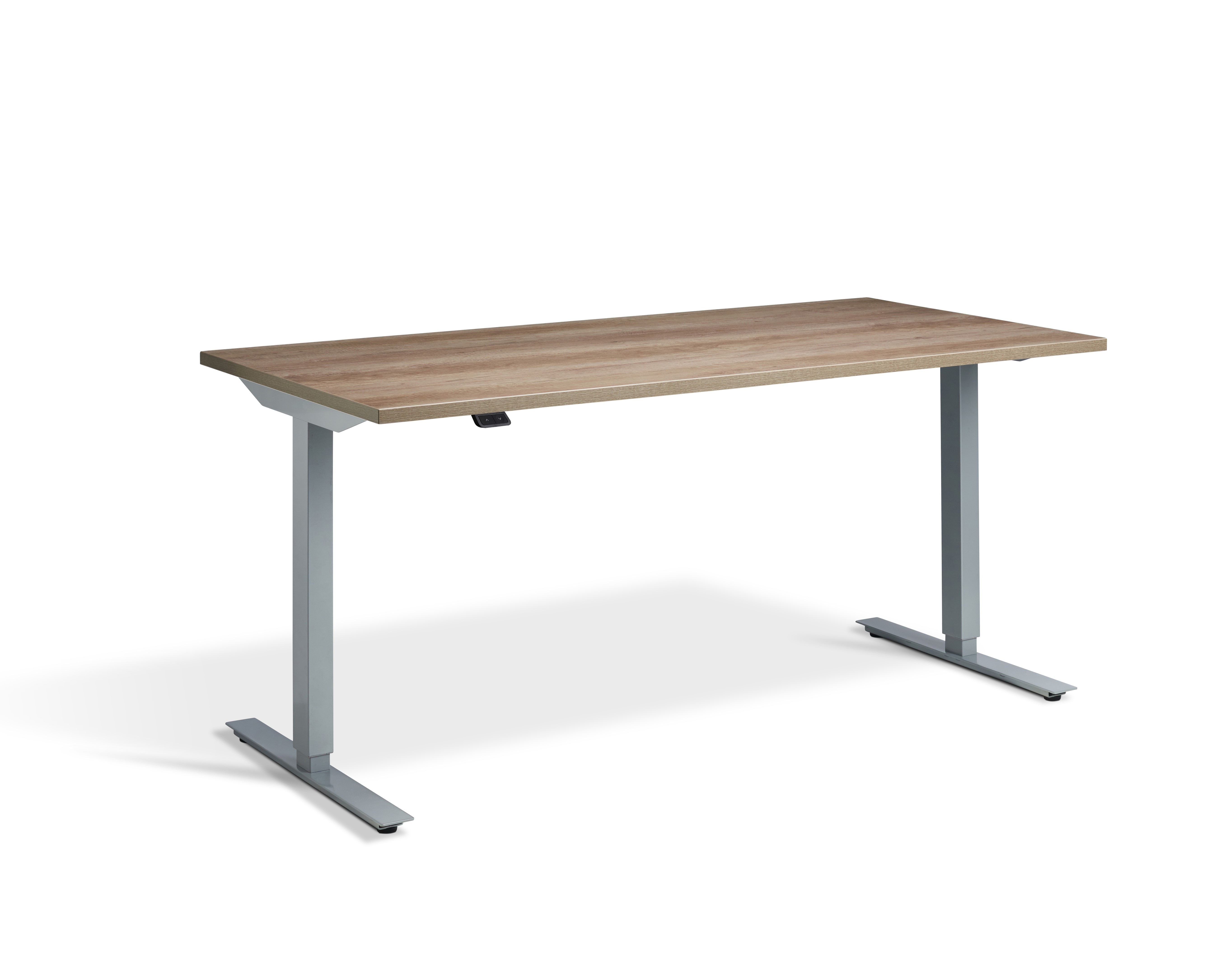 Silver Zero Grey Nebraska Oak Sit Stand Desk