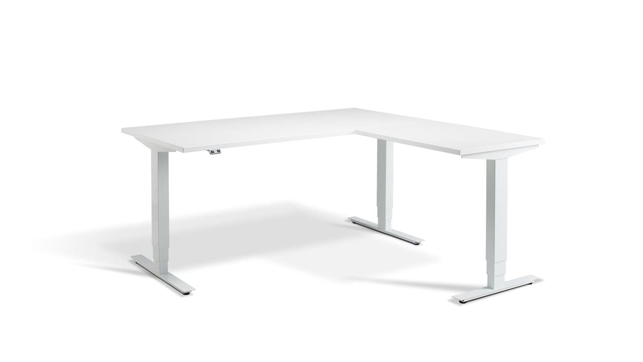 Advantage Corner Desk, White Frame with White top