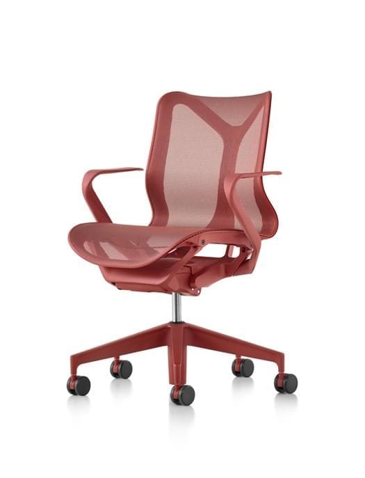 Cosm Low Back Chair in Canyon with Fixed Arms