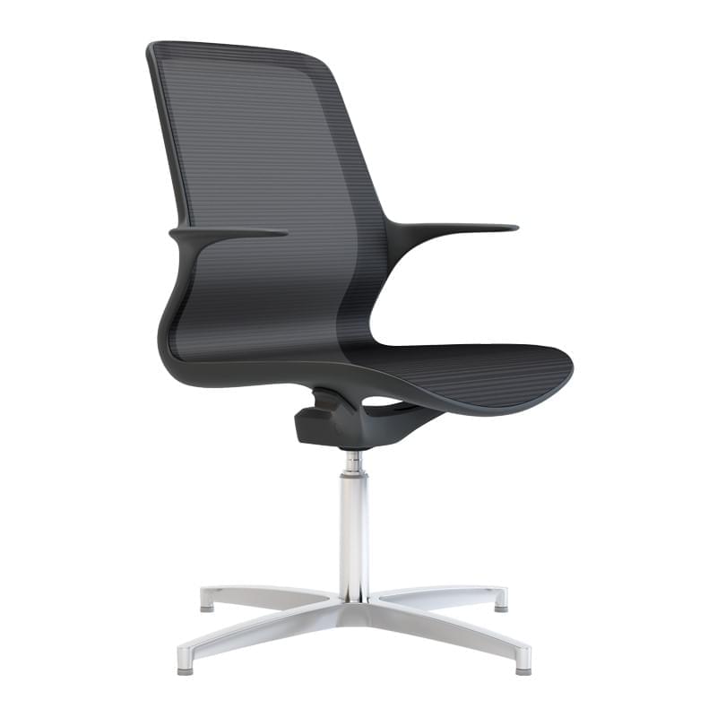 Elite Tempo Task Chair with Polished Aluminum 4 star base