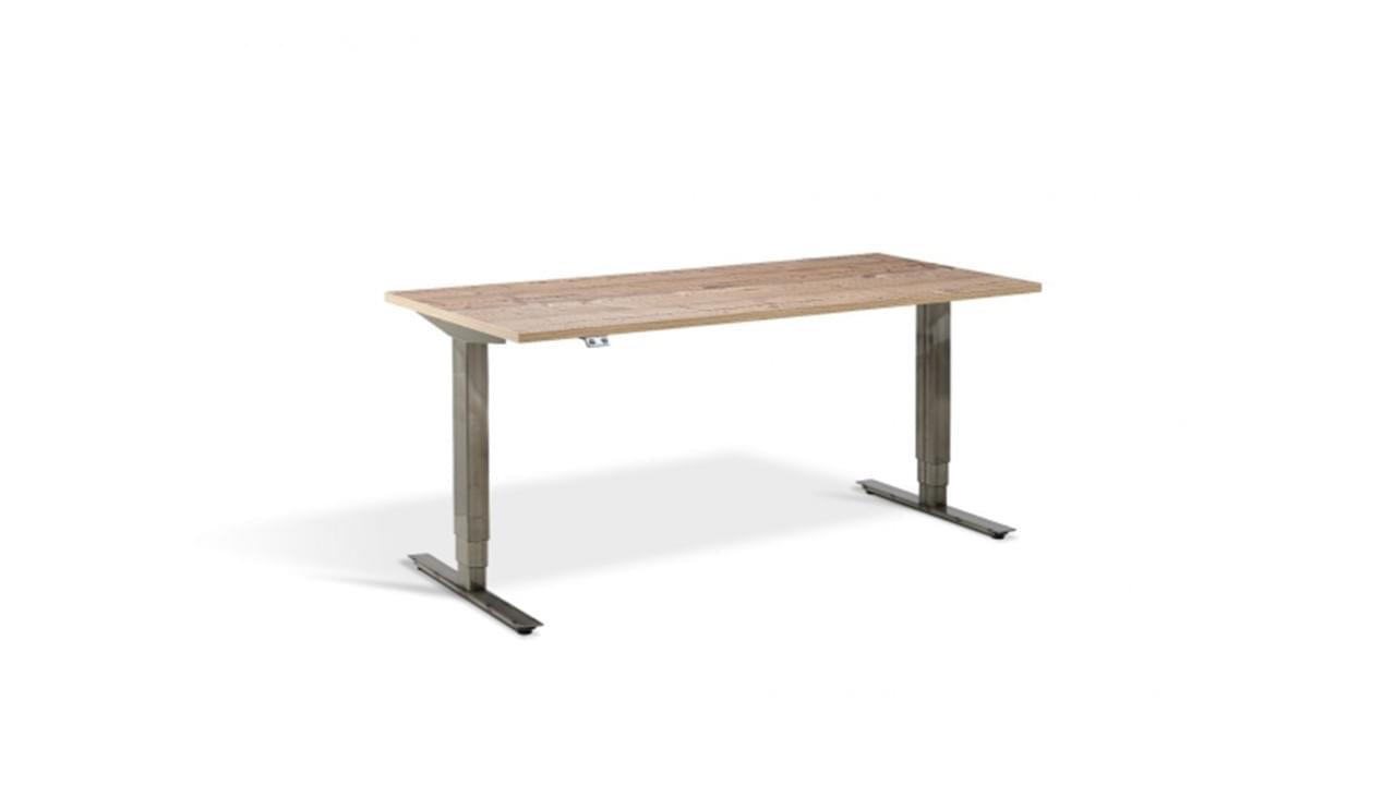 Forge Sit Stand Desk with Timber Finish