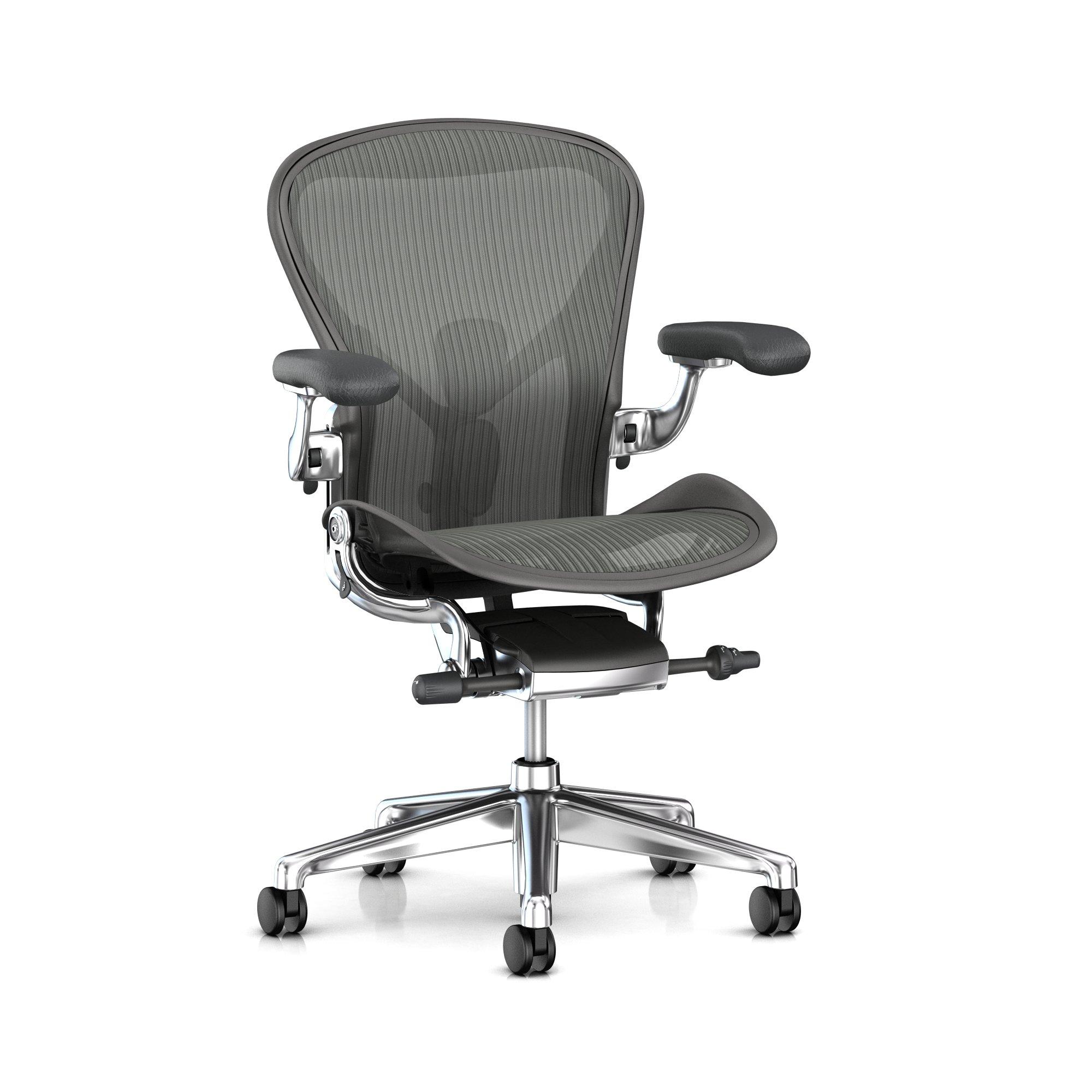 Herman Miller Aeron Chair Carbon Polished Size C Front